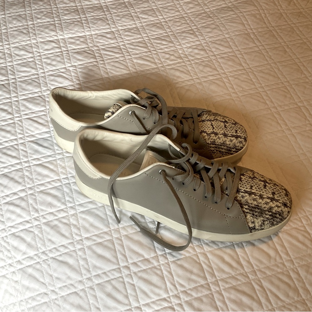 Cole Haan Gray and Snake Print Women's Sneakers.